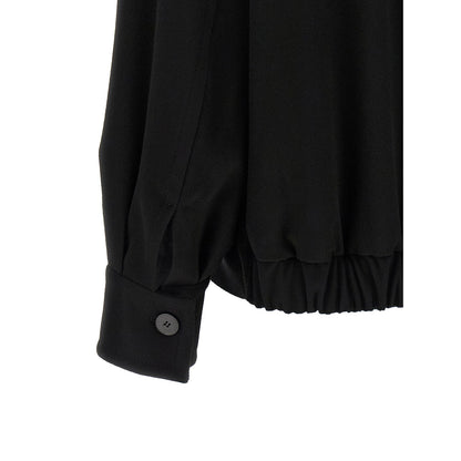 Alberto Biani Black Wool Bomber