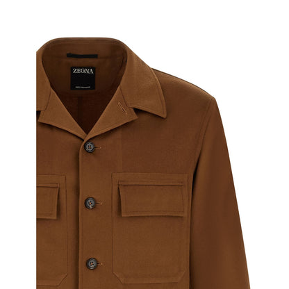 ZEGNA Brown Cashmere Blouse