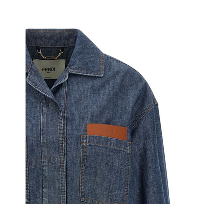 Fendi Blue Cotton Denim Jacket
