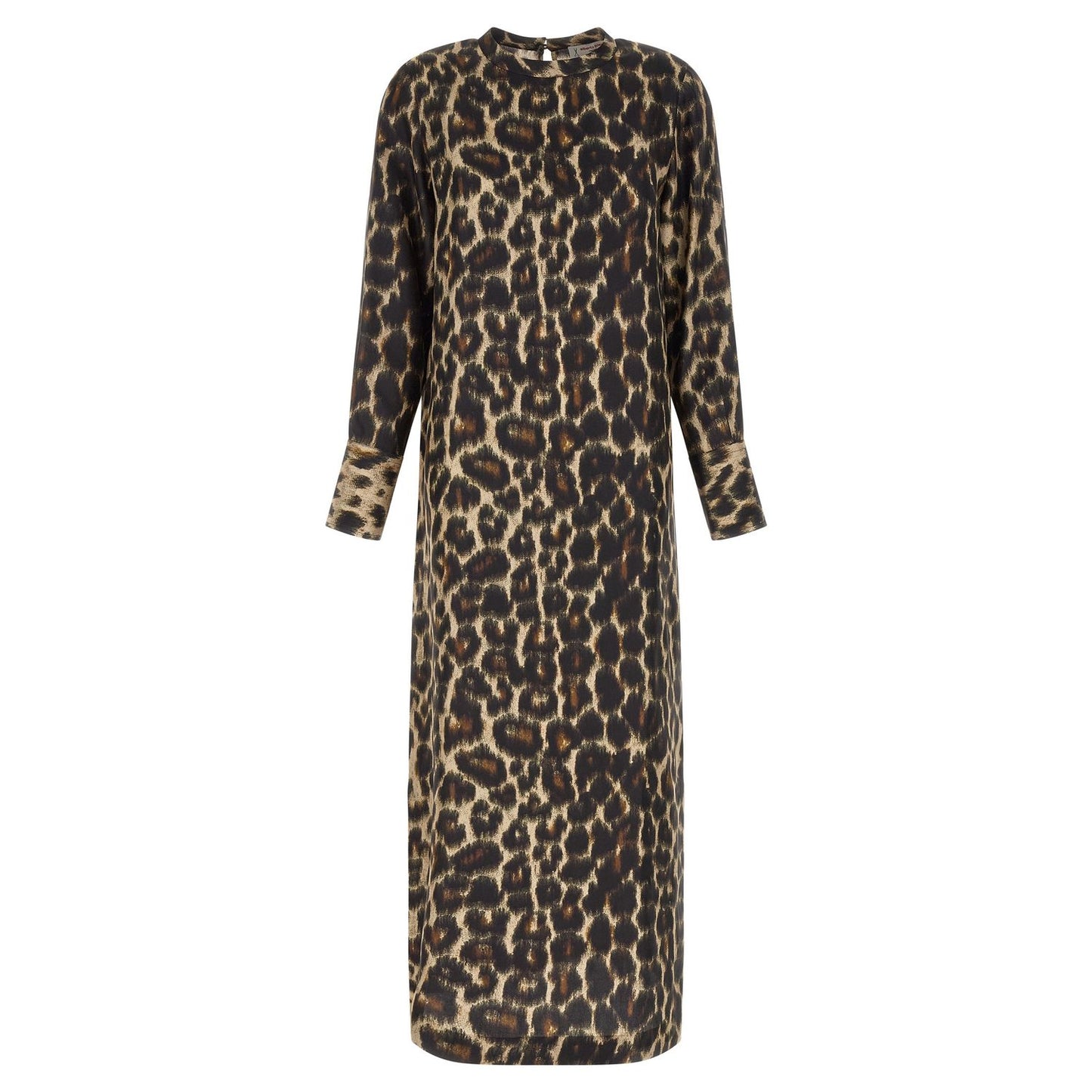 Alberto Biani Brown Silk Long Dress