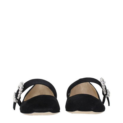 Jimmy Choo Black Leather Ballet Flats