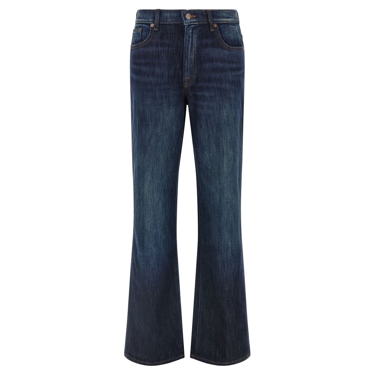 7 For All Mankind Blue Cotton Flared Jeans