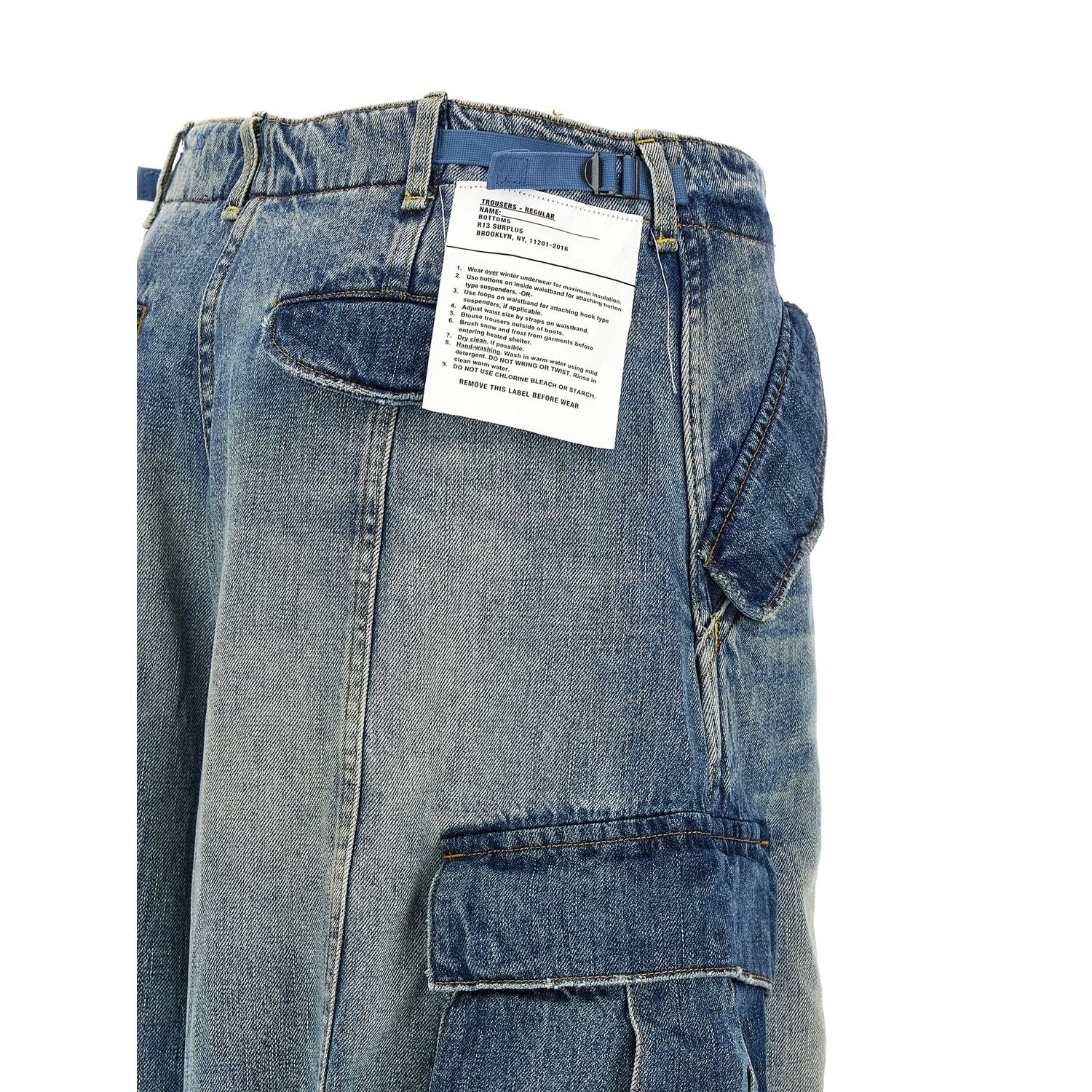 R13 Blue Cotton Jeans Denim