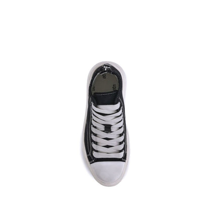 R13 Black Cotton Platform Sneakers