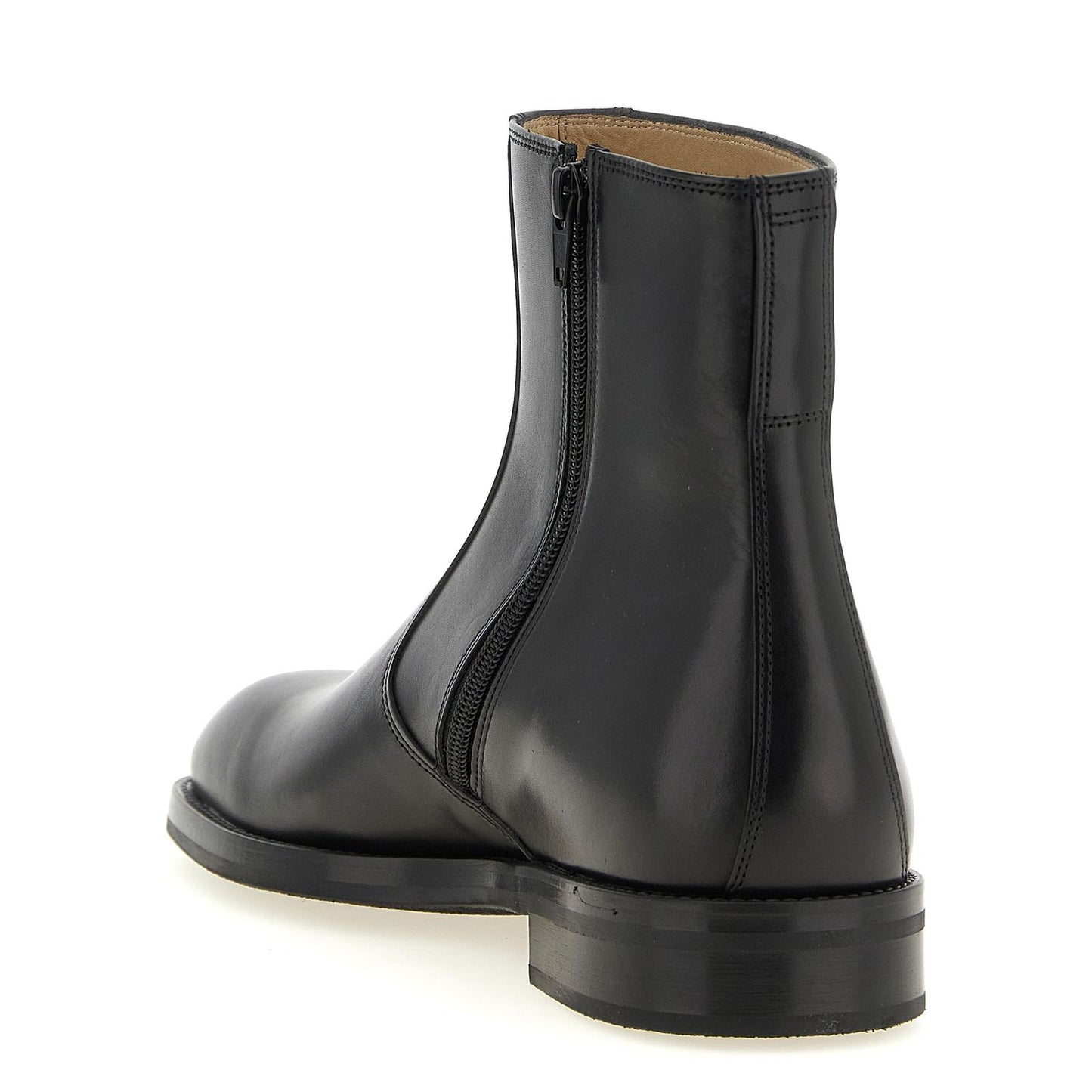 Lemaire Black Lamb Leather Ankle Boots