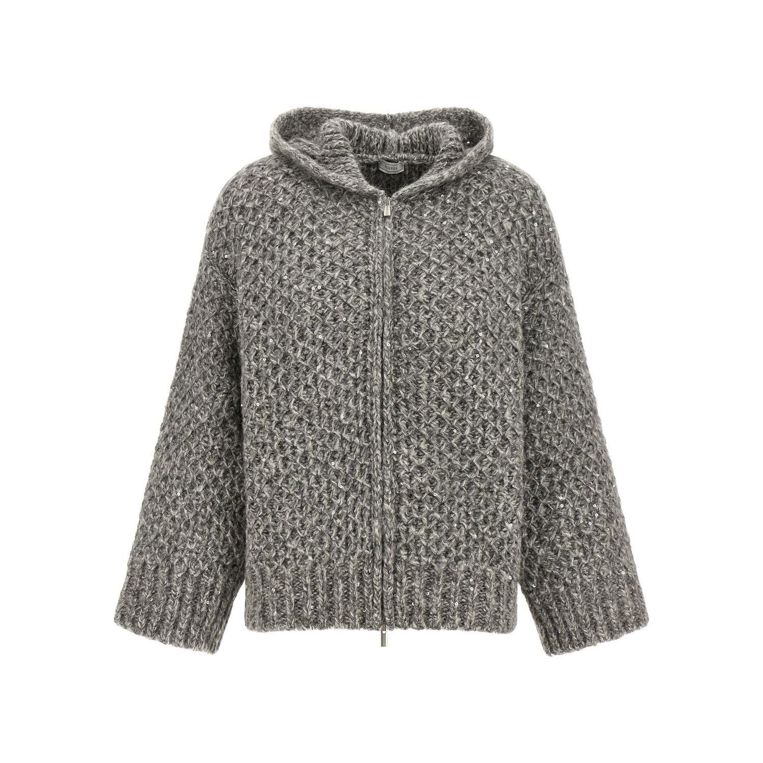 Peserico Gray Wool Cardigan