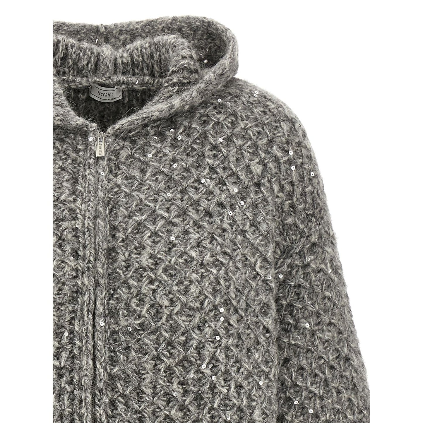 Peserico Gray Wool Cardigan