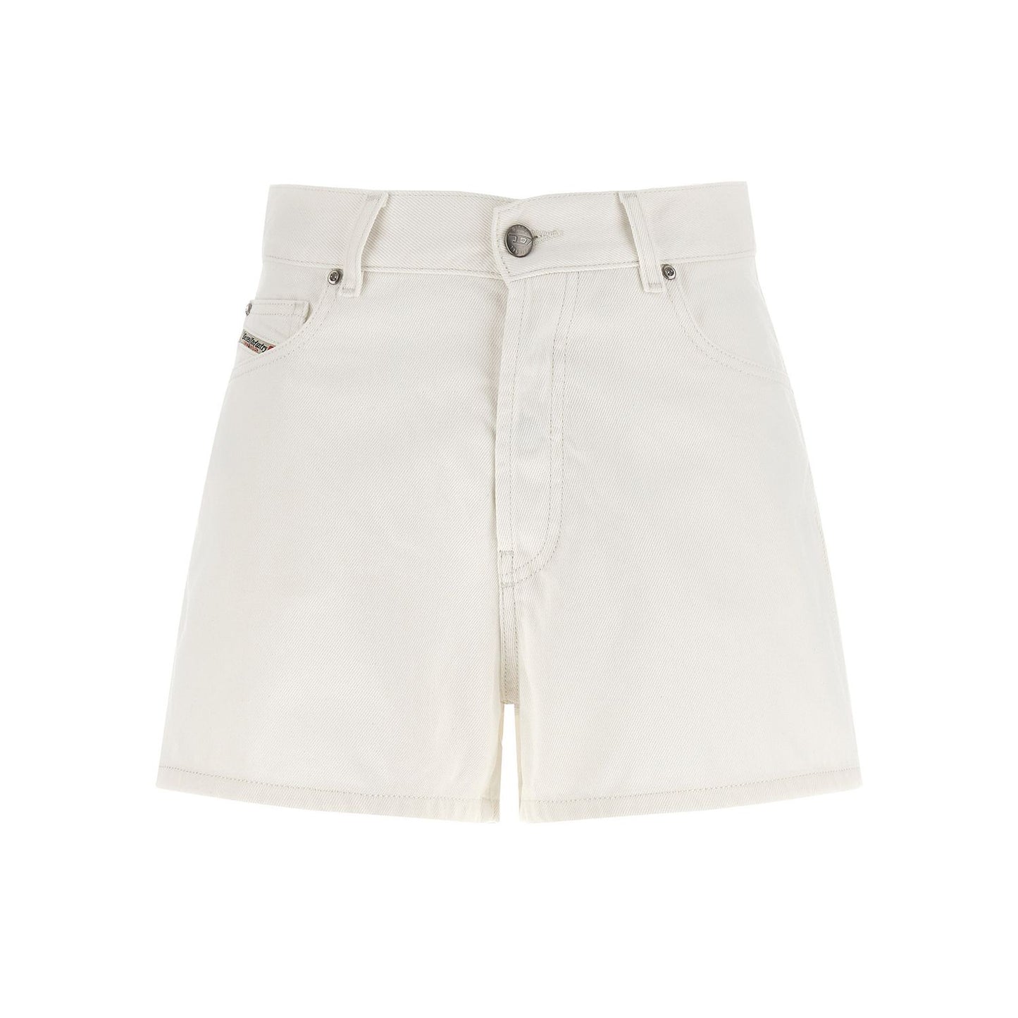 Diesel White Cotton Bermuda Shorts