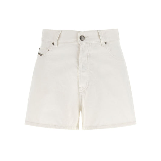 Diesel White Cotton Bermuda Shorts