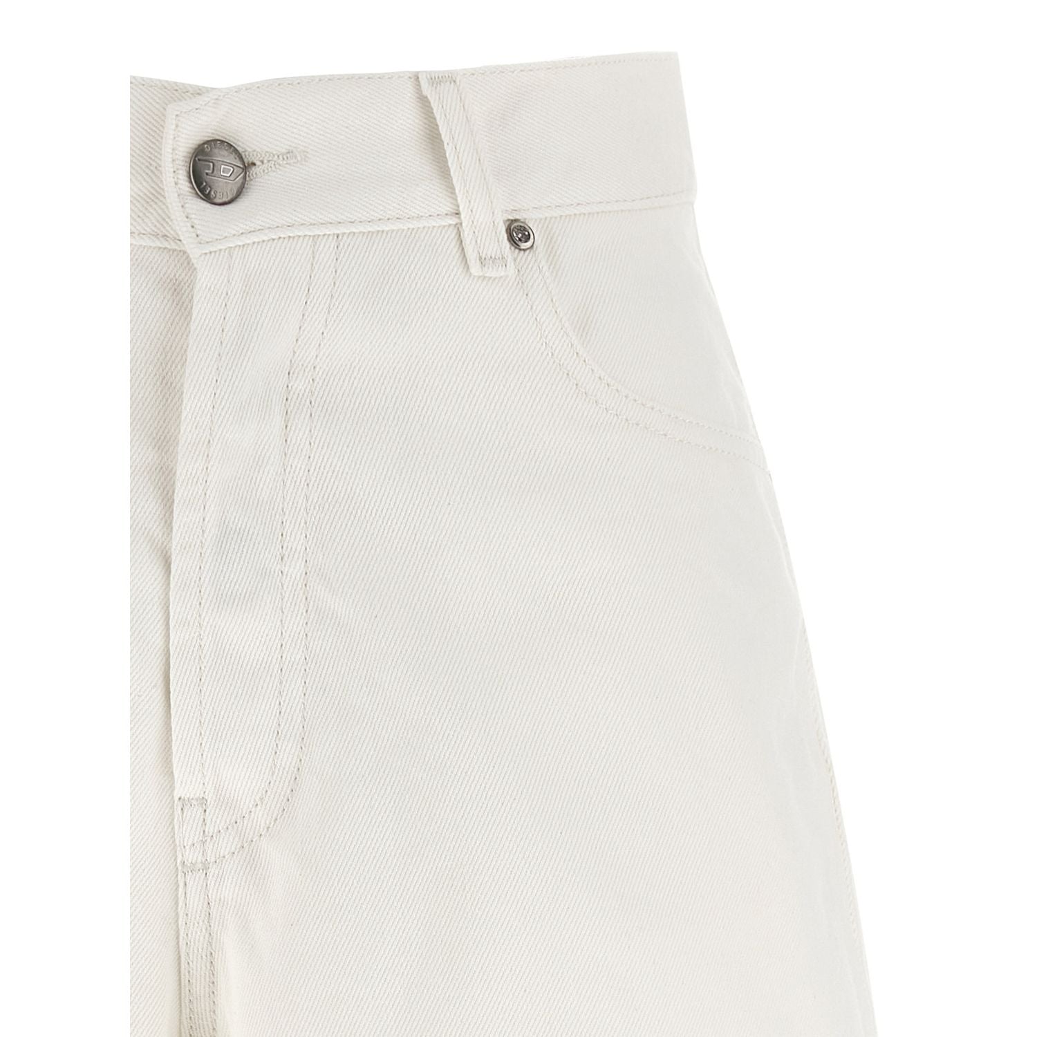 Diesel White Cotton Bermuda Shorts