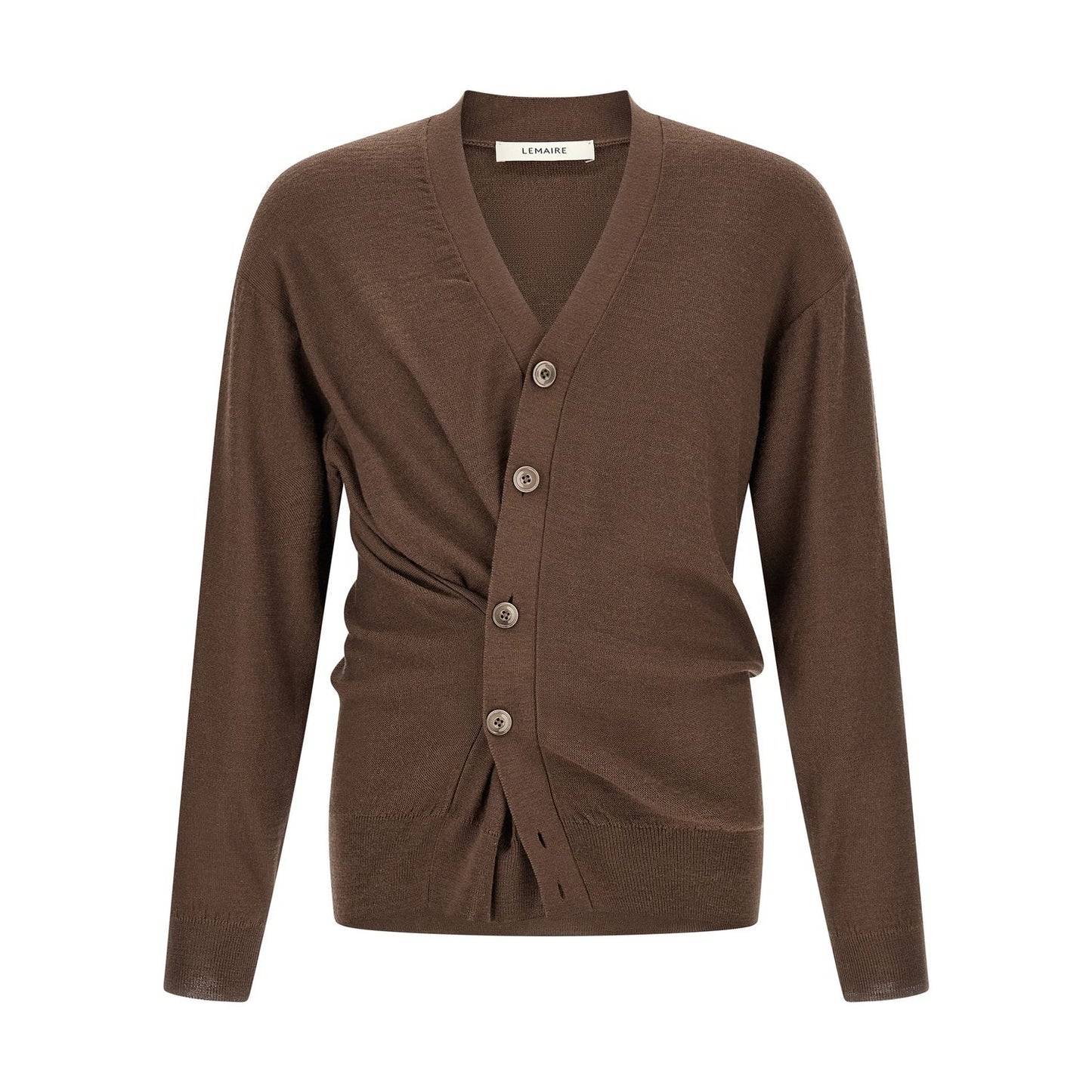 Lemaire Brown Wool Cardigan