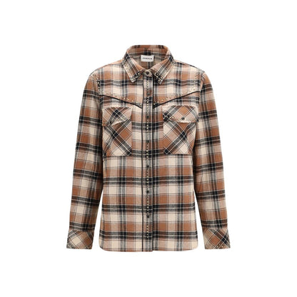 P.A.R.O.S.H. Brown Cotton Pattern Shirt