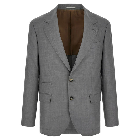 Brunello Cucinelli Gray Virgin Wool Blazer