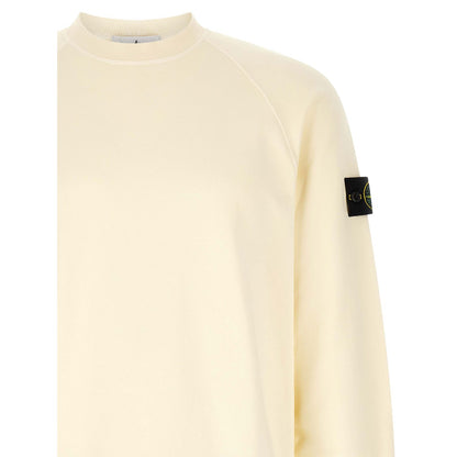Stone Island White Cotton Sweatshirt