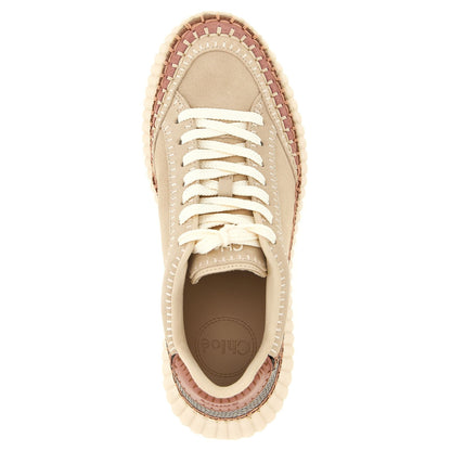 Chloé Beige Polyester Wedge Sandals