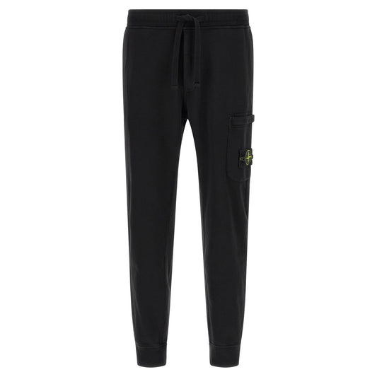 Stone Island Black Cotton Joggers (Workout Pants)