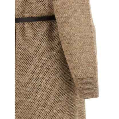 Brunello Cucinelli Beige Wool Midi Dress