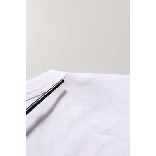 Dolce & Gabbana White Cotton Crew Neck Short Sleeves T-shirt