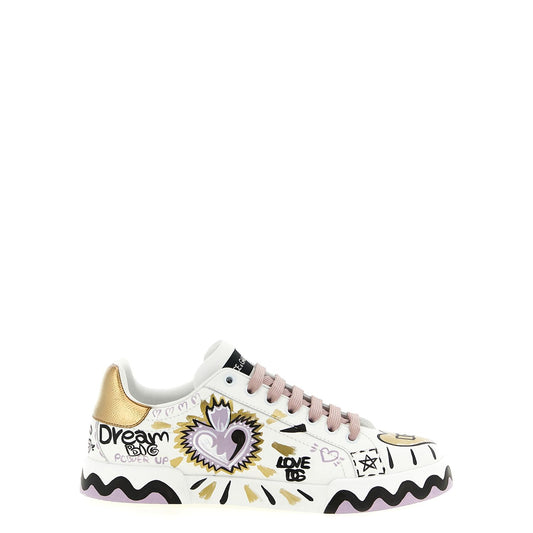 Dolce & Gabbana Multicolor Calfskin Low Top Sneakers
