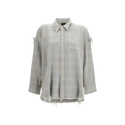 R13 Blue Cotton Pattern Shirt