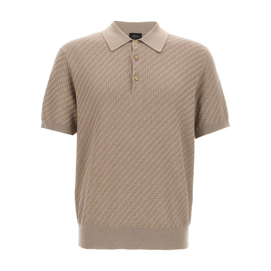 Brioni Beige Cotton Polo Shirt