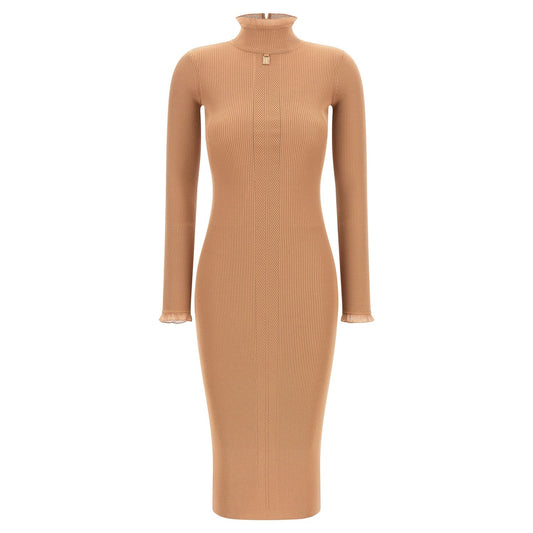 Elisabetta Franchi Beige Viscose Midi Dress