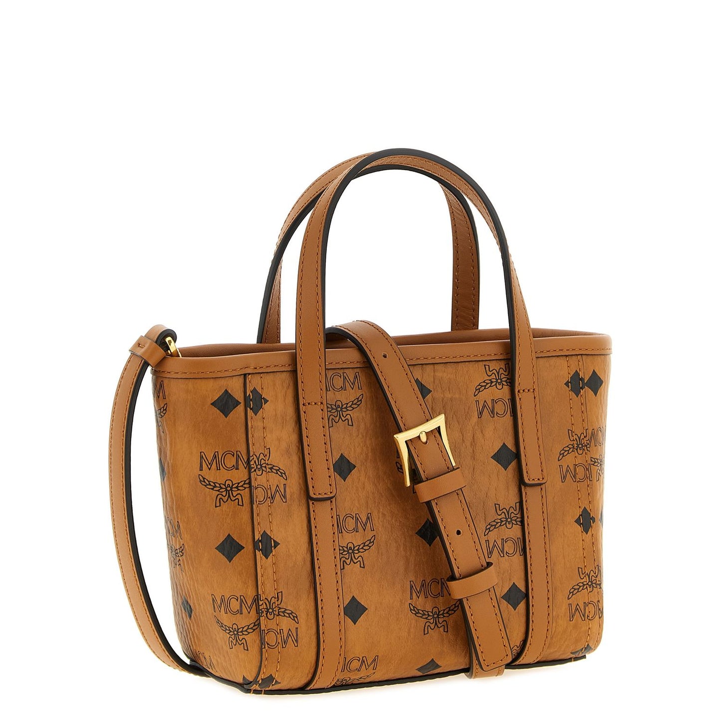 MCM Brown Polyethylene Tote Bag