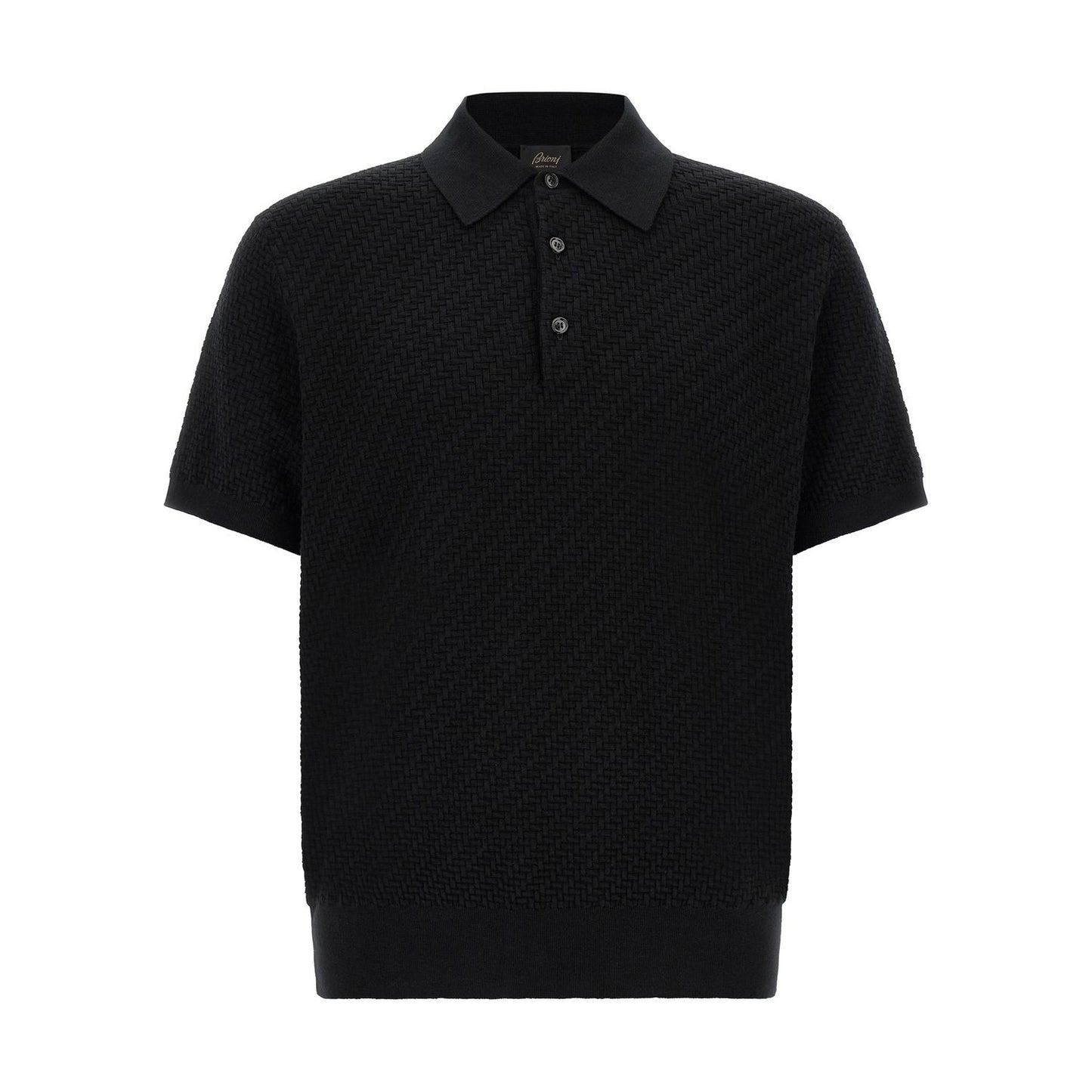 Brioni Black Cotton Polo Shirt