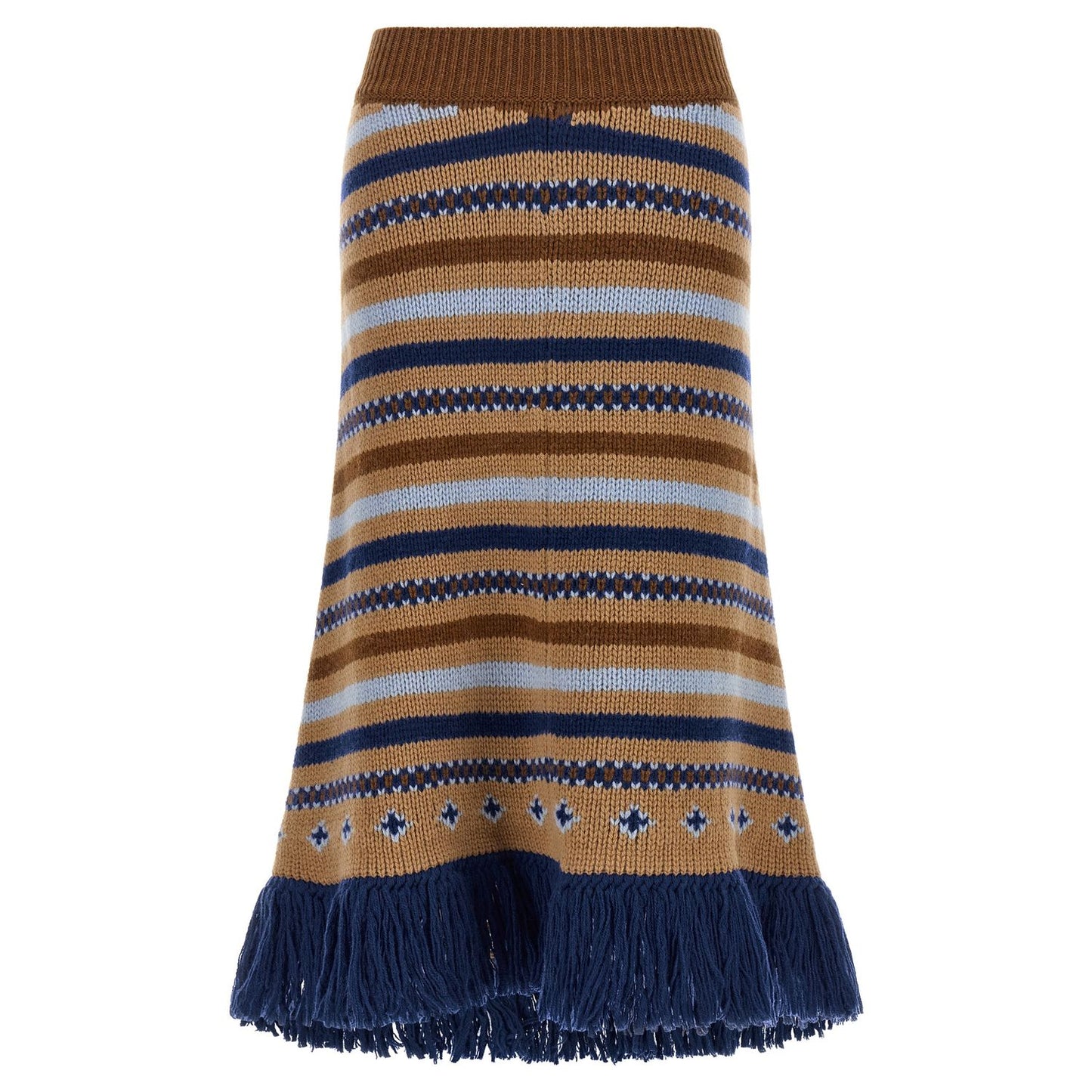 Alanui Multicolor Virgin Wool Midi Skirt
