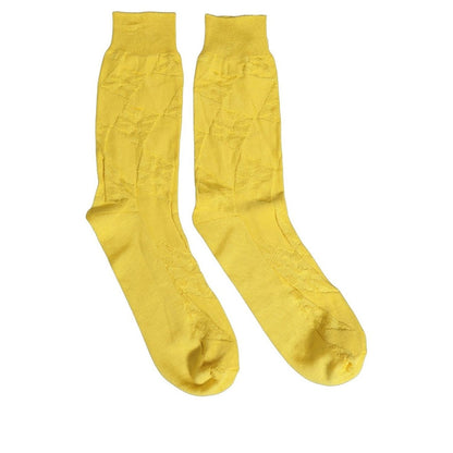 Dolce & Gabbana Men Yellow 100% Silk Mid Calf Accessory Socks