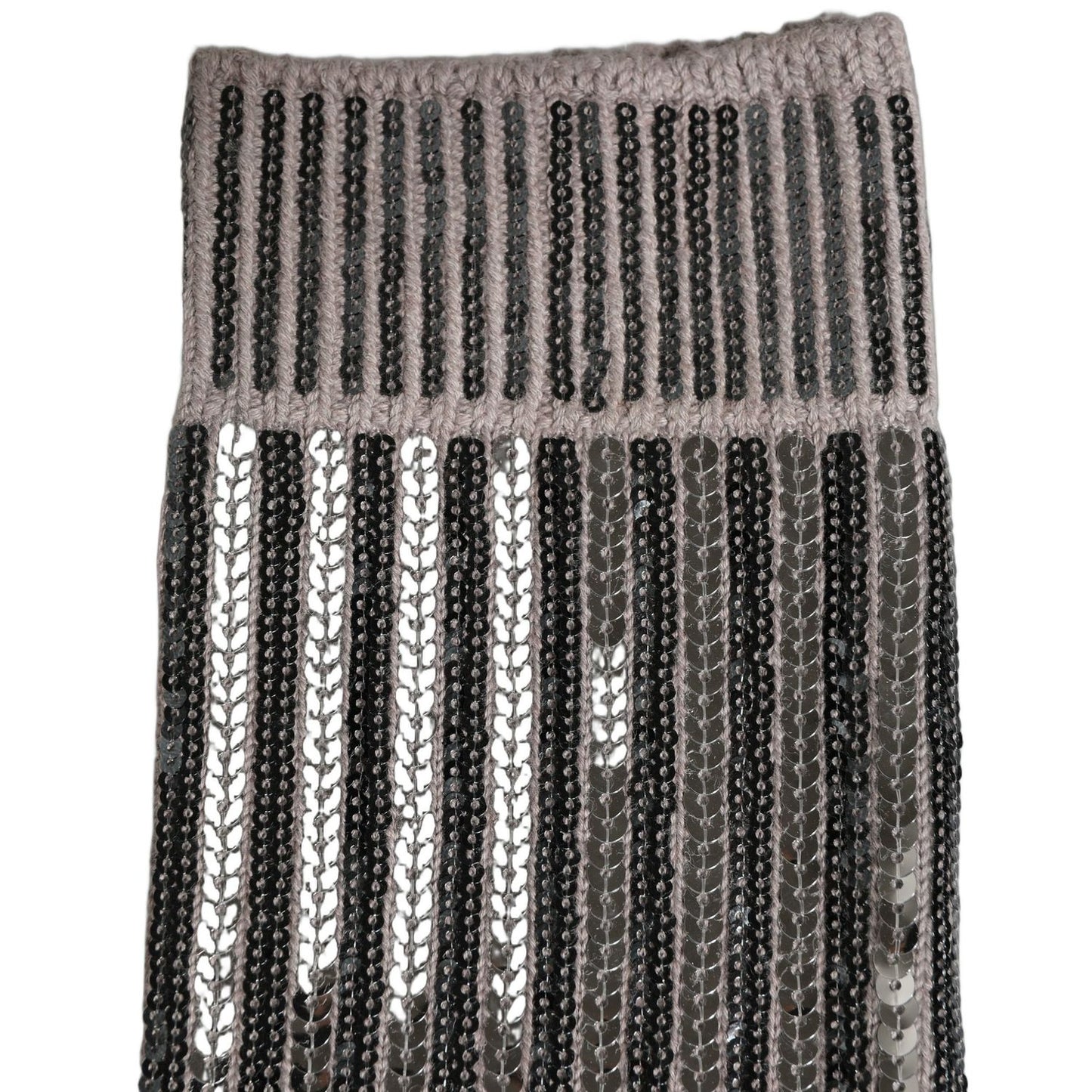 Dolce & Gabbana Gray Sequin Cotton Knit Mid Calf Accessory Socks