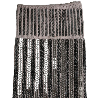 Dolce & Gabbana Gray Sequin Cotton Knit Mid Calf Accessory Socks