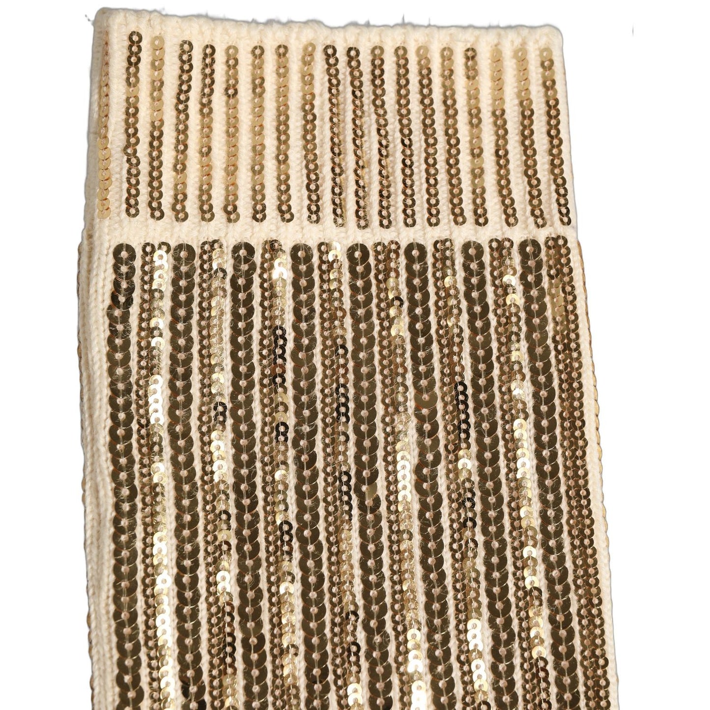 Dolce & Gabbana Off White Sequin Cotton Mid Calf Accessory Socks