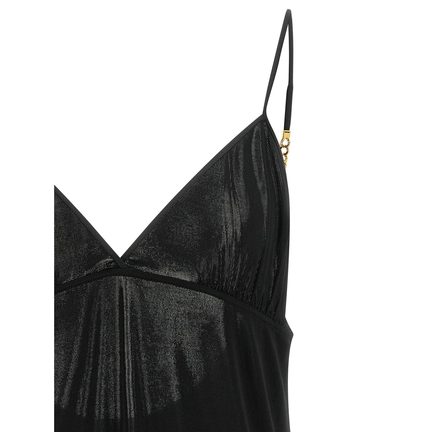 Saint Laurent Black Viscose Tank Tops
