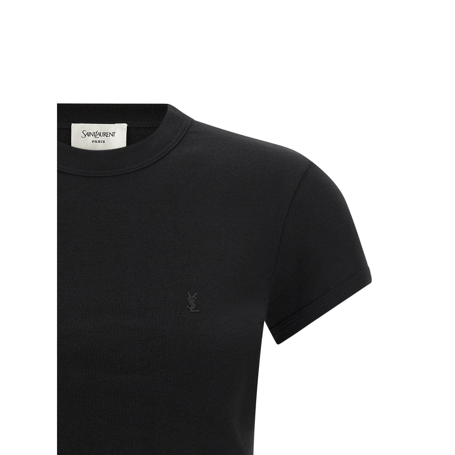 Saint Laurent Black Cotton T-Shirt