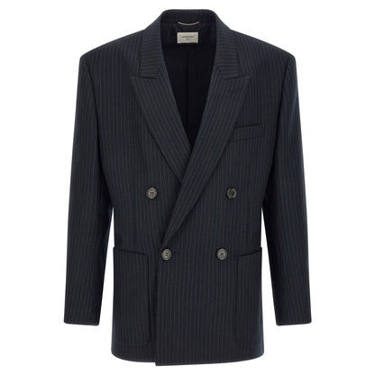 Saint Laurent Blue Wool Blazer