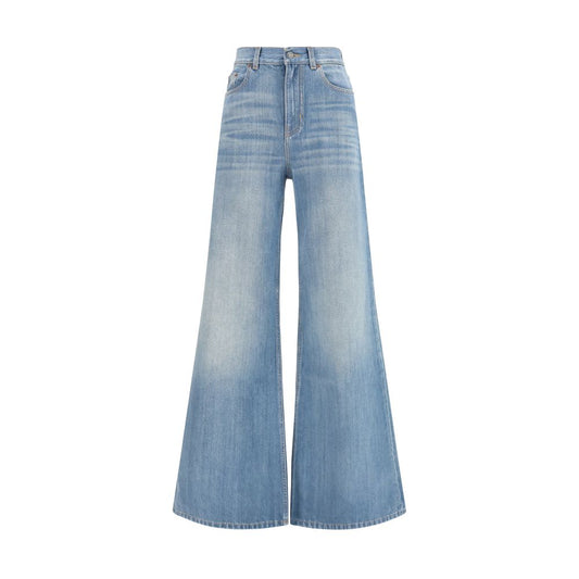 Chloé Blue Cotton Flared Jeans