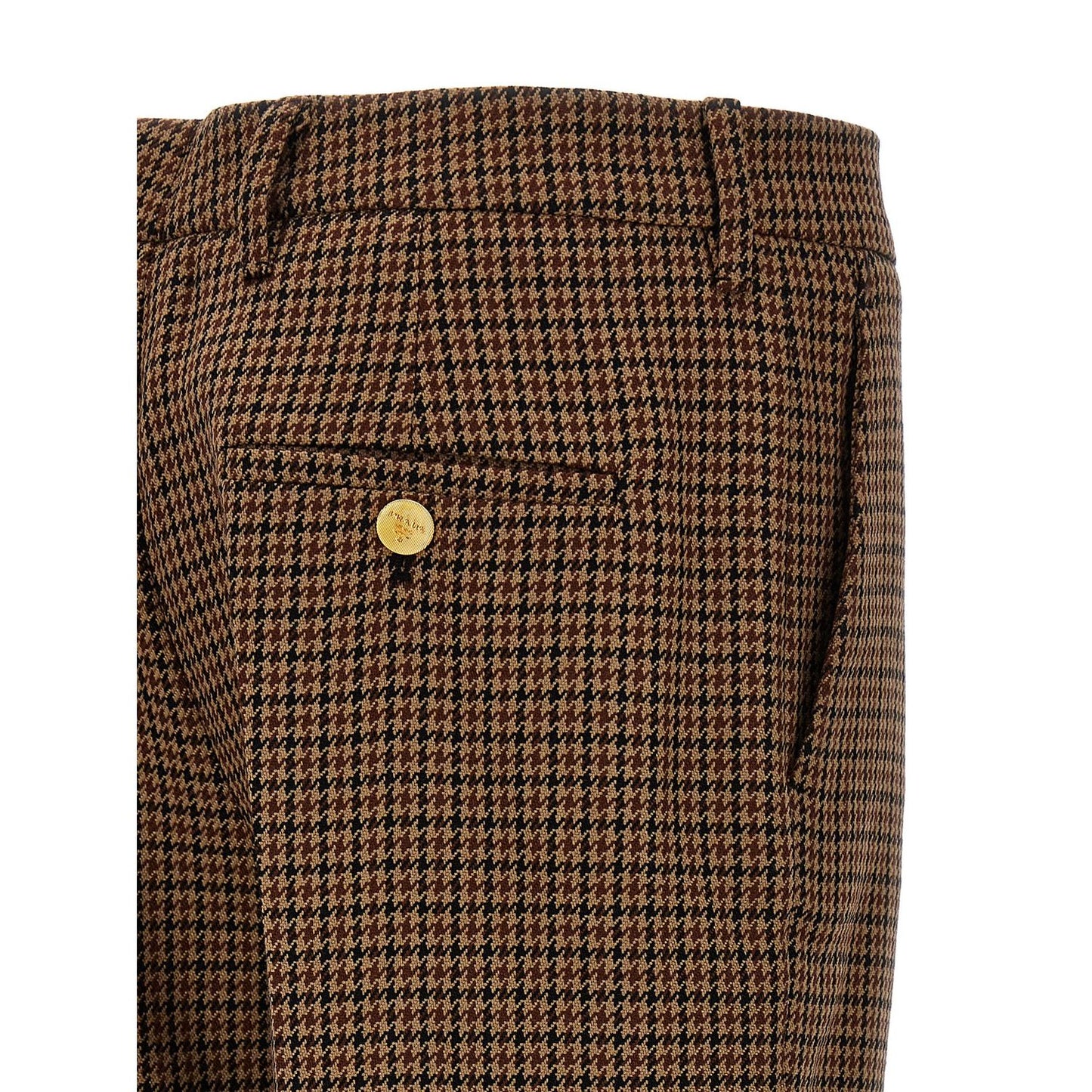 Prada Brown Virgin Wool Casual Pants