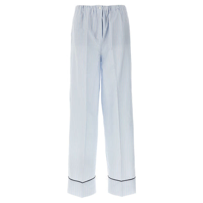 Prada Blue Cotton Casual Pants