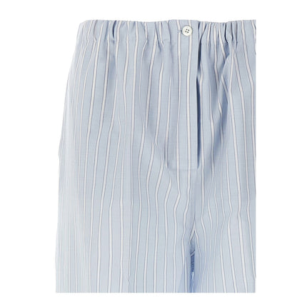 Prada Blue Cotton Casual Pants