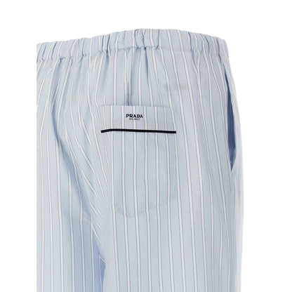 Prada Blue Cotton Casual Pants
