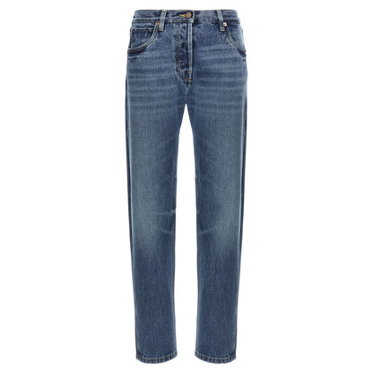 Prada Blue Cotton Straight-Leg Jeans