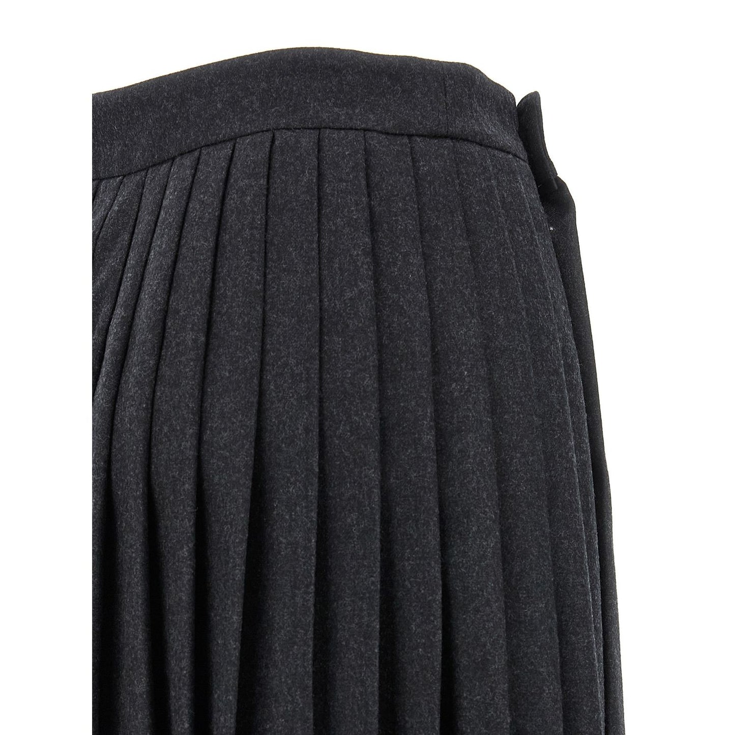 Prada Gray Virgin Wool Midi Skirt