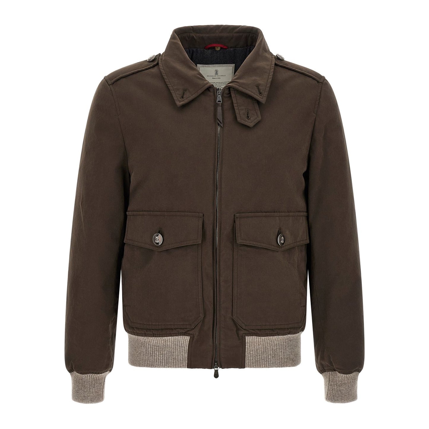 Brunello Cucinelli Brown Cotton Bomber
