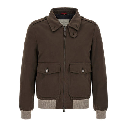 Brunello Cucinelli Brown Cotton Bomber