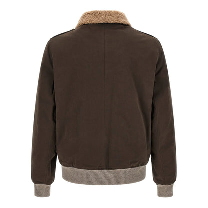 Brunello Cucinelli Brown Cotton Bomber