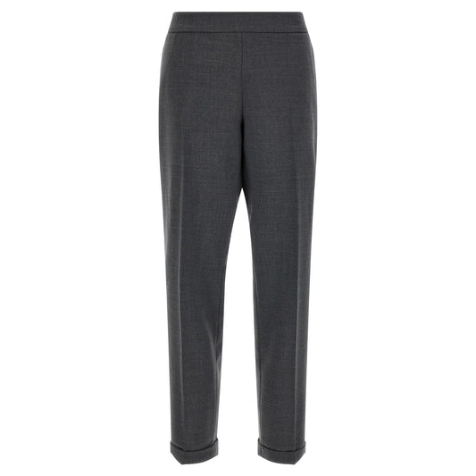 Alberto Biani Gray Polyester Cropped Pants