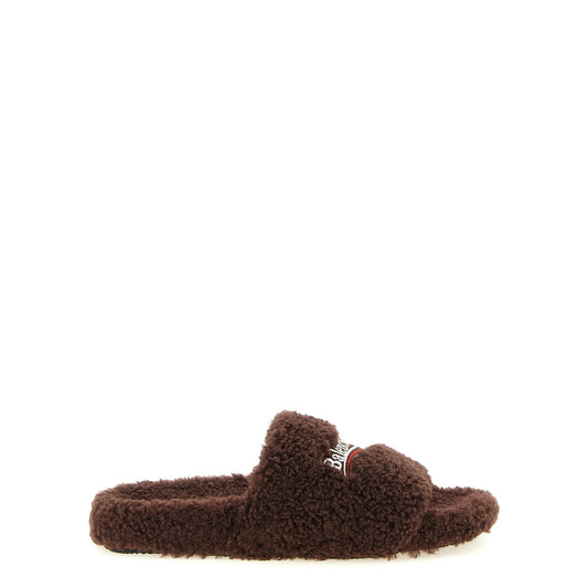 Balenciaga Brown Polyester Slides