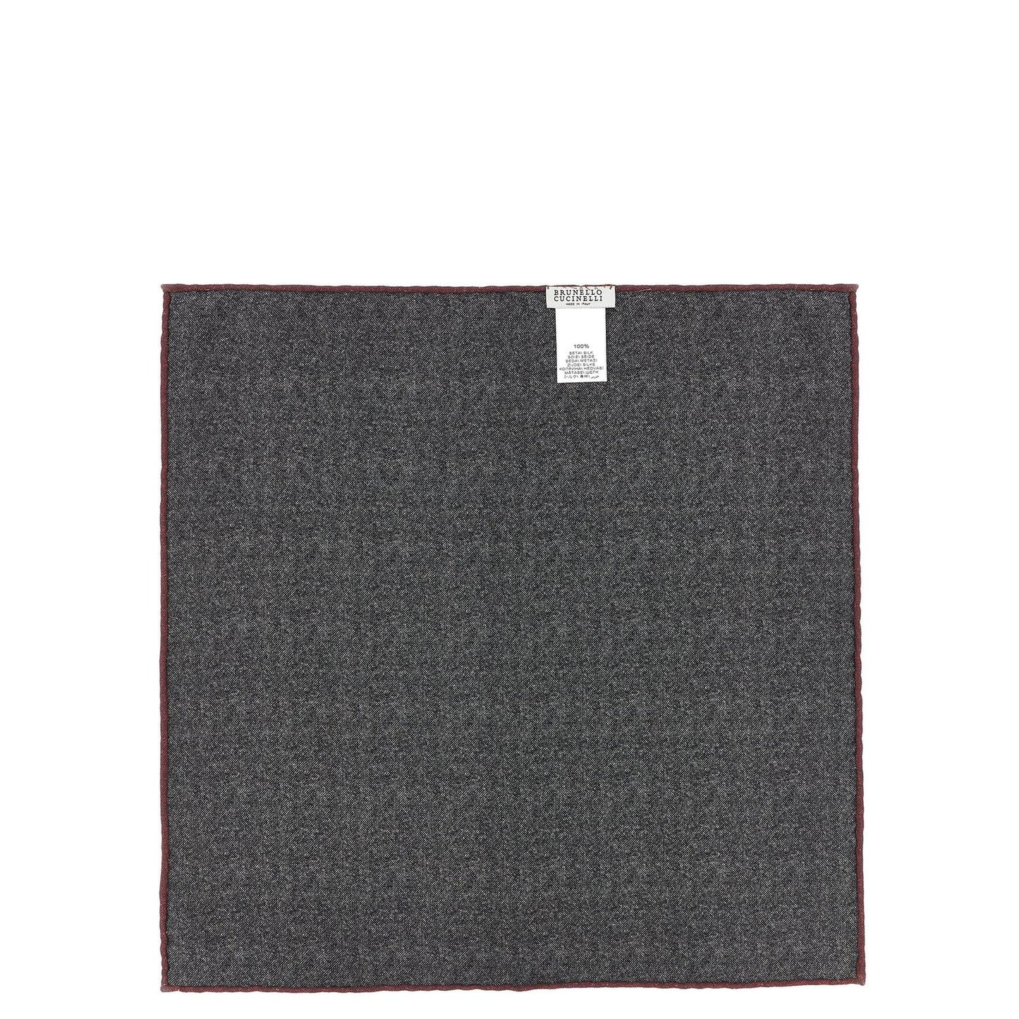 Brunello Cucinelli Gray Silk Pocket Square