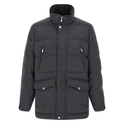 Brunello Cucinelli Gray Wool Parka
